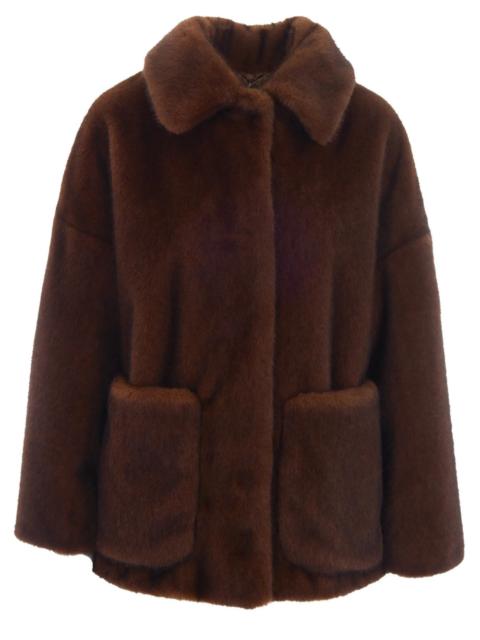 Herno Herno Women Faux-Fur Patch-Pocket Short Coat