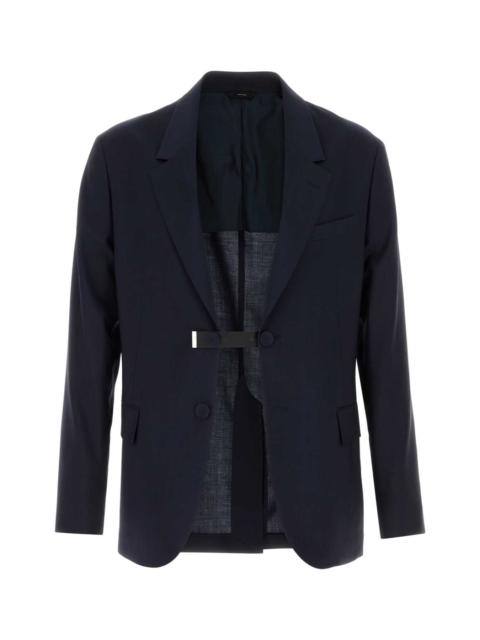 FENDI Fendi Men Navy Blue Wool Blazer
