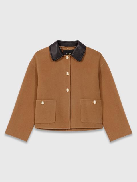 maje Double-faced coat with removable collar
