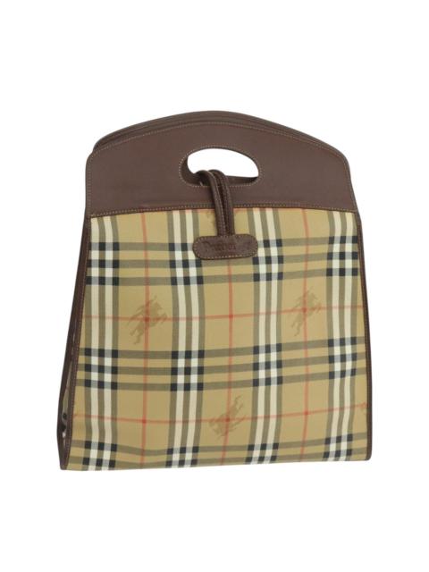 Burberry Burberry Nova Check Hand Bag Pvc Leather Beige