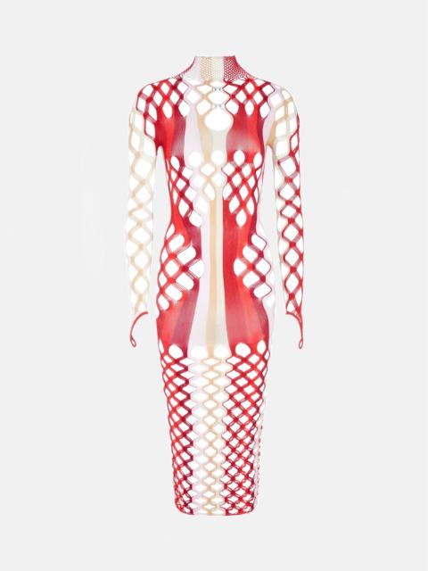 POSTER GIRL MARINA DRESS BURGUNDY STRIPE