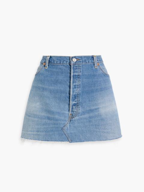 Other Designers Frayed denim mini skirt