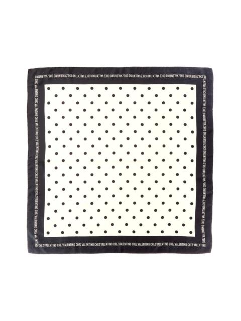Valentino Valentino Chez Polka Dot Printed Silk Scarf