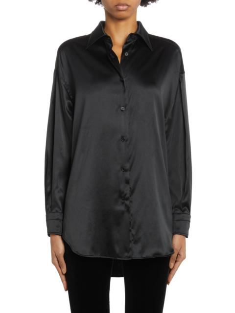 TOM FORD Relaxed Fit Stretch Silk Satin Blouse