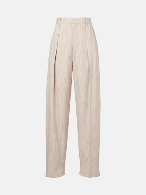 High-rise straight pants