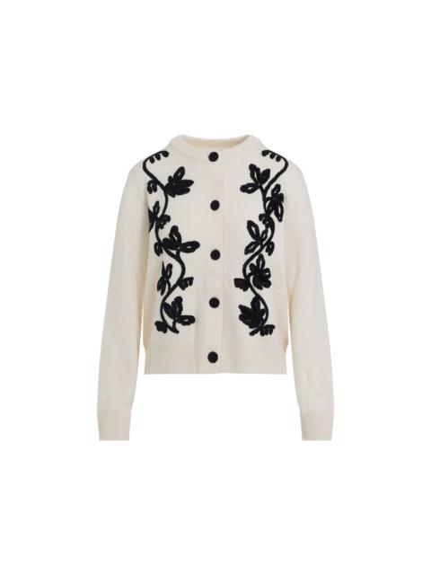 Jil Sander Jil Sander Cn Long Sleeves Cardigan With Velvet Embroidery Women