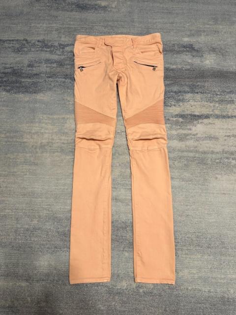Balmain Balmain Homme AW12 Peach Biker White Jeans by Olivier Routeing