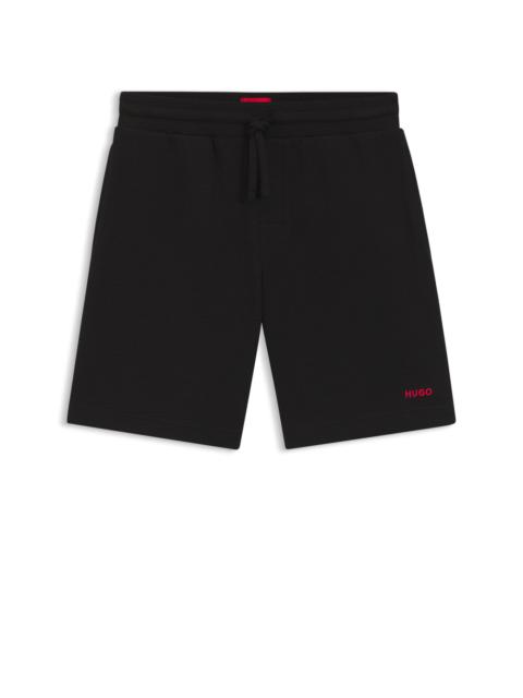 HUGO WAFFLE-STRUCTURED PAJAMA SHORTS WITH EMBROIDERED LOGO
