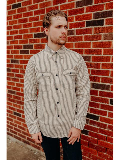 SUGAR CANE SC29146 SUGAR CANE LONG SLEEVE WORK SHIRT- DOBBY STRIPE WHITE