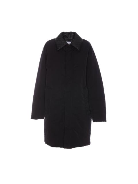 Bottega Veneta Men Puffer Jacket With Intreccio Collar