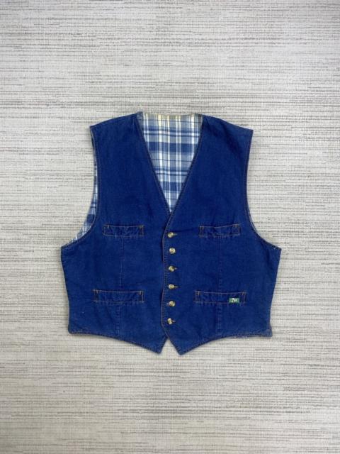 Other Designers Japanese Brand × Vintage - Vintage 80s 7up Reversible Multipocket Denim Vest