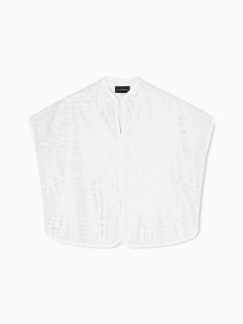 EMPORIO ARMANI DRILL TOP WITH ALL-OVER MICRO STUDS