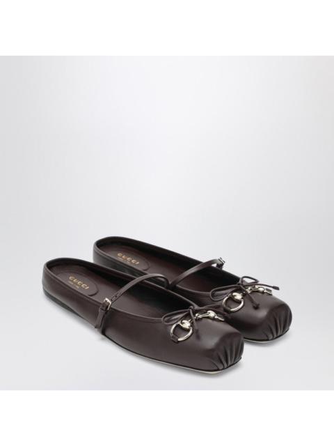GUCCI Gucci Dark Brown Leather Mules With Horsebit Detail Women