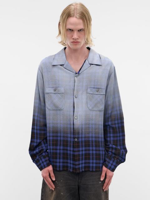 Maison Margiela Blue Airbrushed Gradient Check Shirt