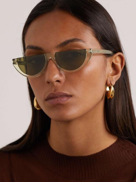 NEW SAINT LAURENT SL 563 003 WOMEN CLEAR GREEN SUNGLASSES