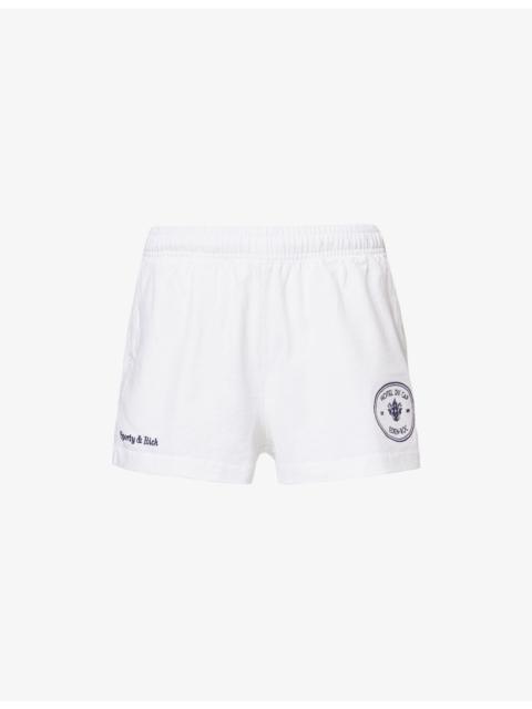 Sporty & Rich Eden Crest Disco Cotton Shorts
