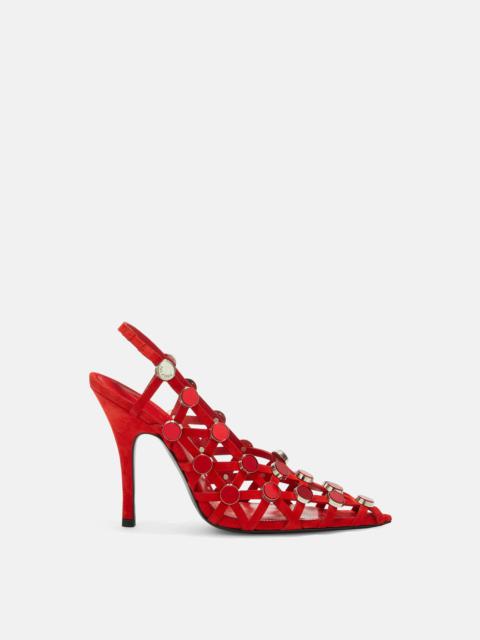 THE ATTICO ''GRID'' VIBRANT RED SLINGBACK
