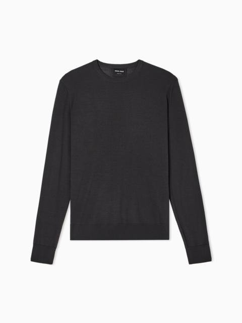 GIORGIO ARMANI VIRGIN-WOOL, CREW-NECK JUMPER