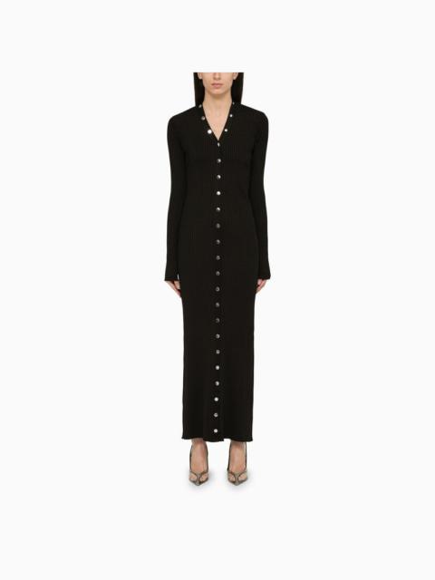 The Attico Black viscose long cardigan