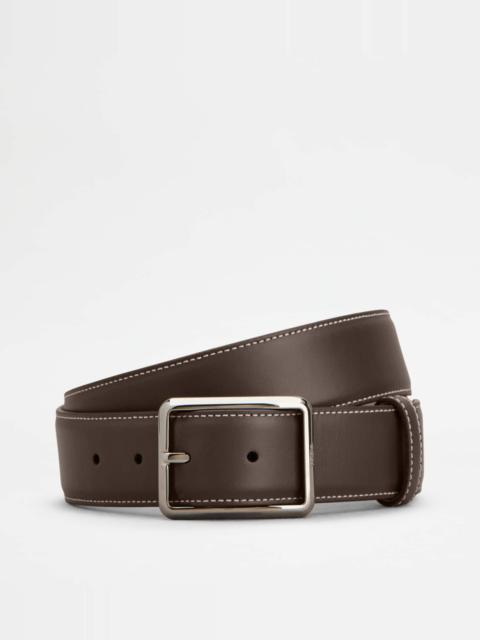 Tod's BELT IN LEATHER - BROWN