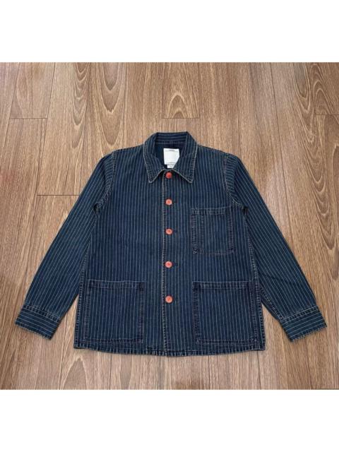 visvim VISVIM TRAVAIL COVERALL WABASH DK.indigo blue dye striped jacket