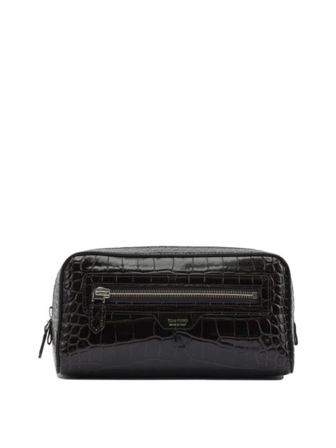 TOM FORD Tom Ford Crocodile Print Leather Beauty Case