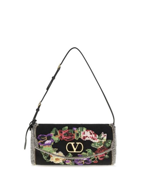 Valentino Valentino Garavani Small Embroidered Devain Shoulder Bag Multicolor
