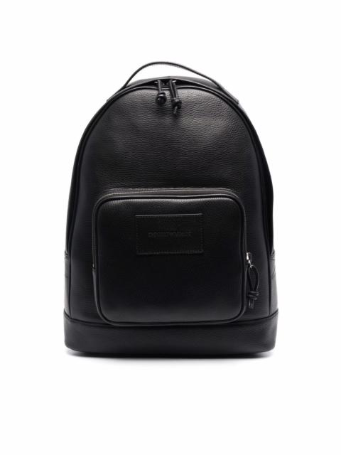 EMPORIO ARMANI zip-up leather backpack