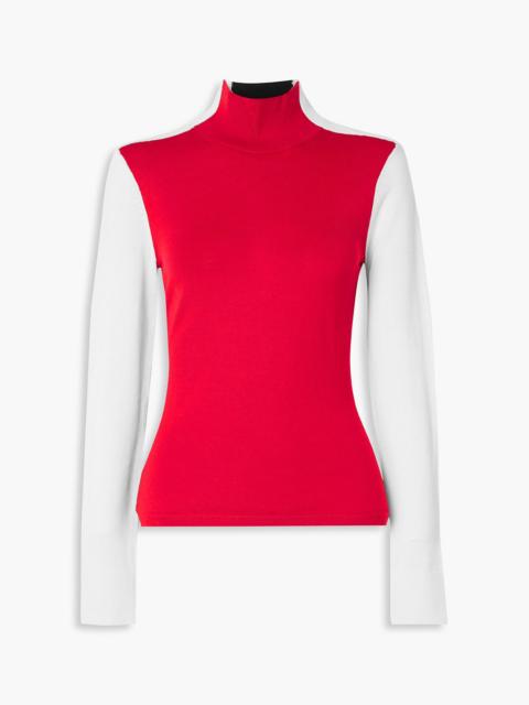 Other Designers Color-block merino wool turtleneck sweater