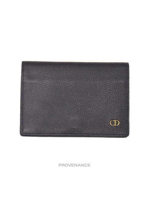 Dior Christian Dior CD Card Wallet - Navy Grained Leather