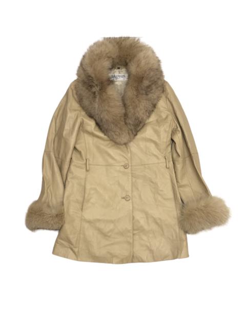 Balmain Balmain soft leather jacket with fur