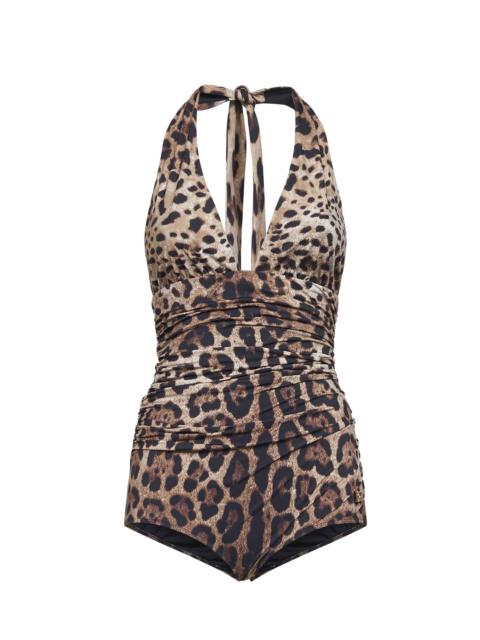 Dolce & Gabbana Dolce & Gabbana Women Leopard Printed Sensitive Fabric One-Piece Swimsuit