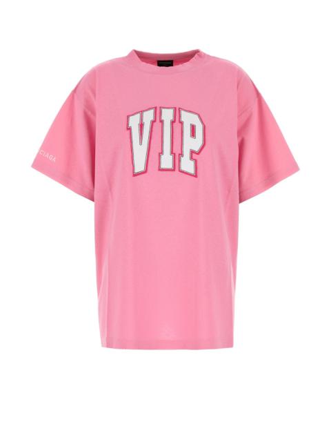 BALENCIAGA Pink cotton oversize t-shirt