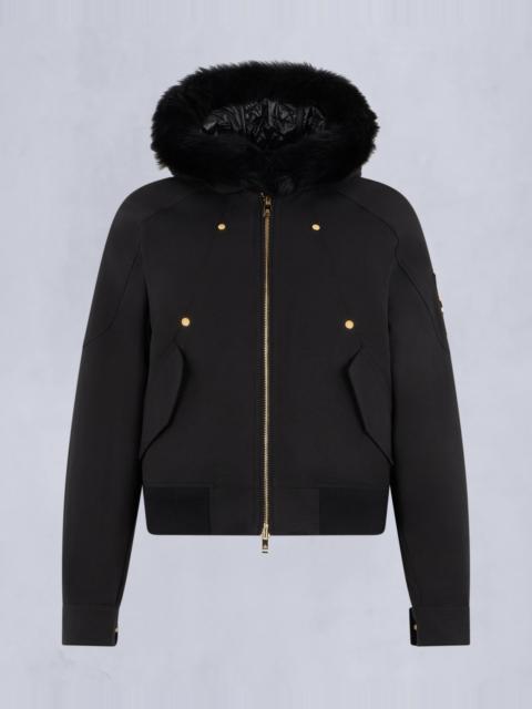 MOOSE KNUCKLES GOLD SERIES LOGAN SHEARLING TRIM BOMBER JACKET