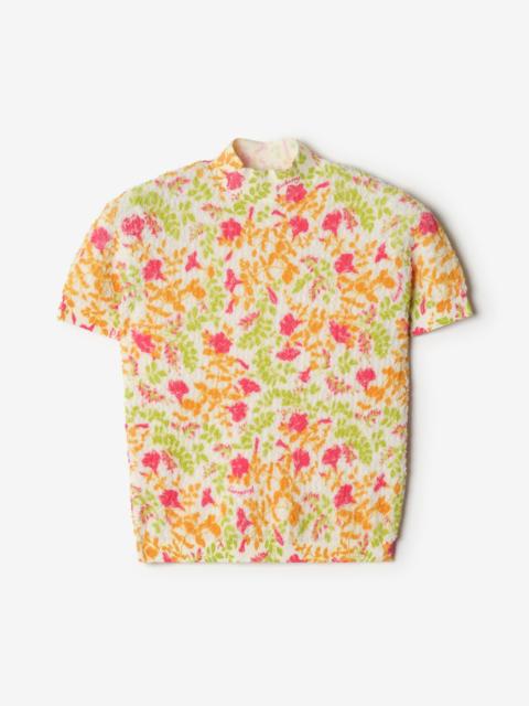 Burberry Floral Cotton Blend Top