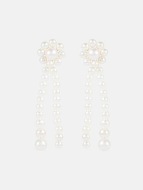 SOPHIE BILLE BRAHE Promenade de Fleur 14kt gold earrings with freshwater pearls