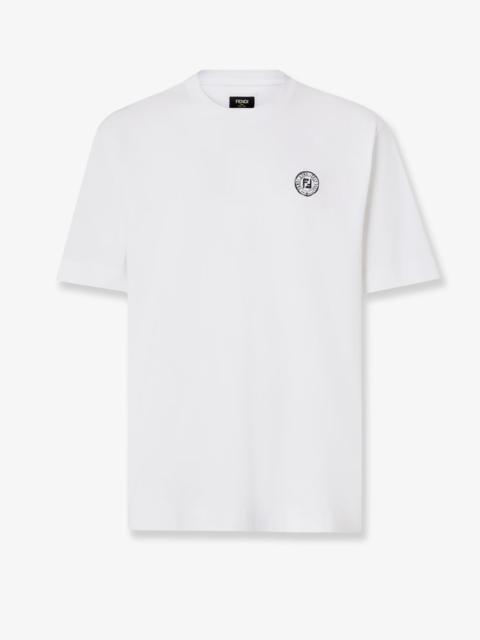 FENDI Fendi Cotton T-Shirt With Ff Embroidery