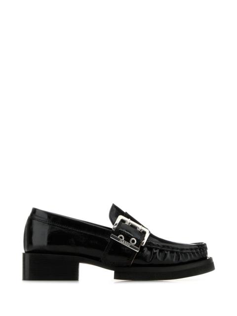 GANNI Black leather loafers