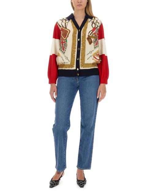 GUCCI Gucci Women Extra Fine Wool Cardigan With Print