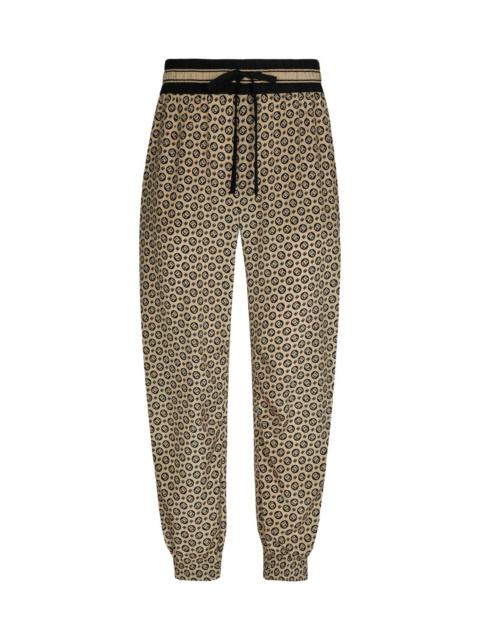 Dolce & Gabbana MONOGRAM-PATTERN PRINT SILK TROUSERS