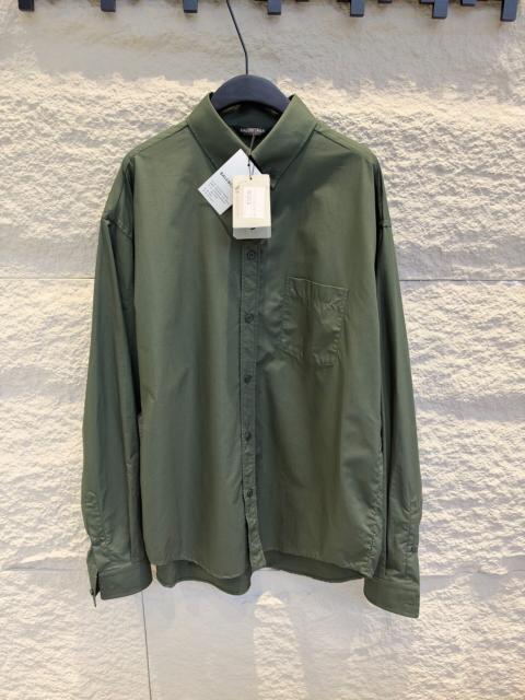 BALENCIAGA Balenciaga Olive Green Masking Tape Logo Shirt
