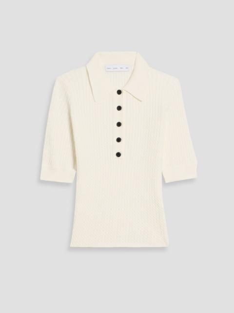 Other Designers Sera cable-knit cotton-blend polo sweater