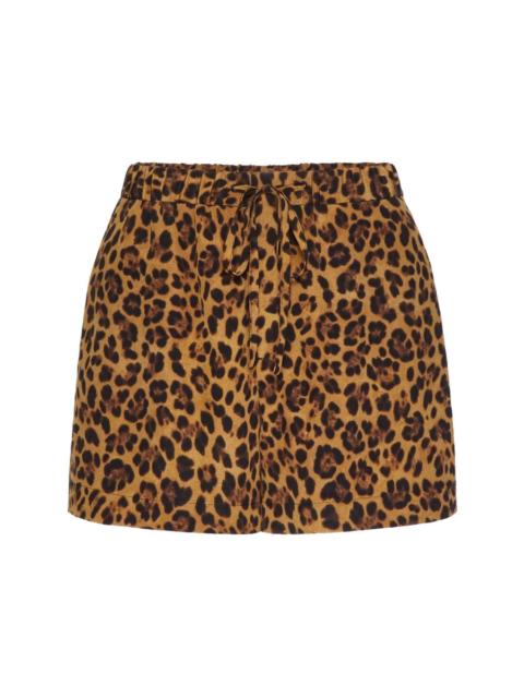 Valentino Valentino Garavani Animalier Crepe De Chine Shorts