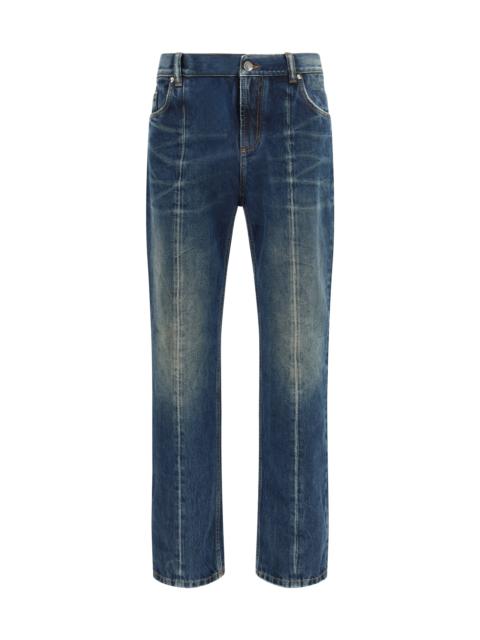 VERSACE Versace Distressed Straight-leg Jeans