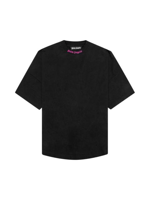 Palm Angels Palm Angels Doubled Logo Over Tee 'Black/Fuchsia'