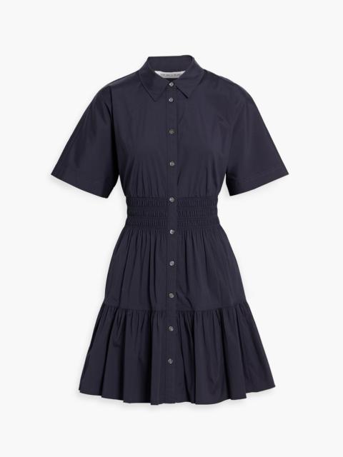 VERONICA BEARD Greta tiered cotton-blend poplin mini shirt dress