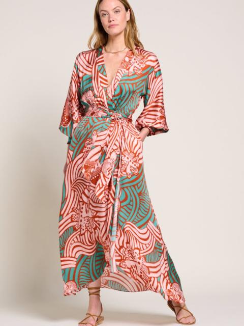 Poupette St Barth Long Dress Kristen - Brick Japonism