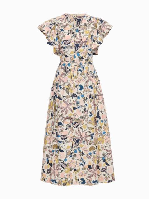 ULLA JOHNSON Darya Drop Waist Midi Dress