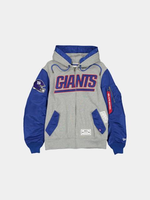 ALPHA INDUSTRIES NEW YORK GIANTS X ALPHA X NEW ERA MA-1 ZIP UP HOODIE