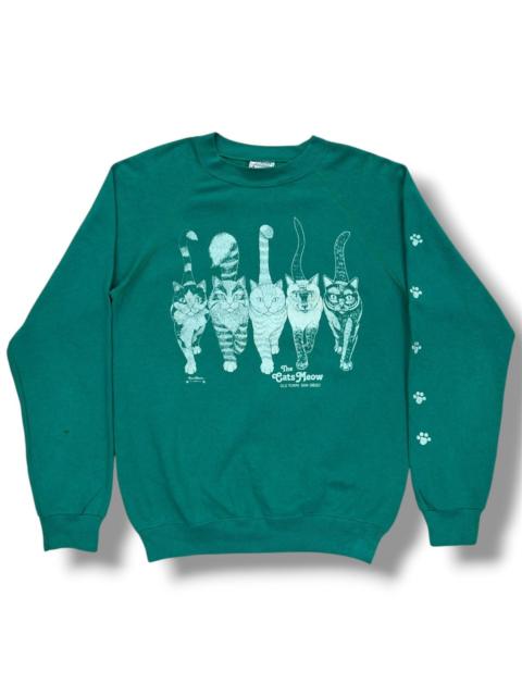 Other Designers Vintage Hanes The Cats Meow Front & Back Print Sweatshirt